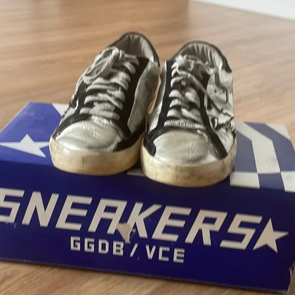 Golden goose all star size 39 silver with black - Picture 1 of 3